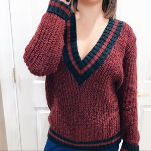 Cozy Deep V-Neck Knit Sweater